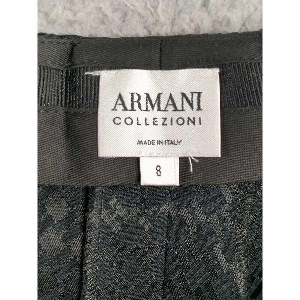 Armani Collezioni Pants Womens 8 Black Gray Shimmer Houndstooth Wide Leg Italy - Picture 6 of 10